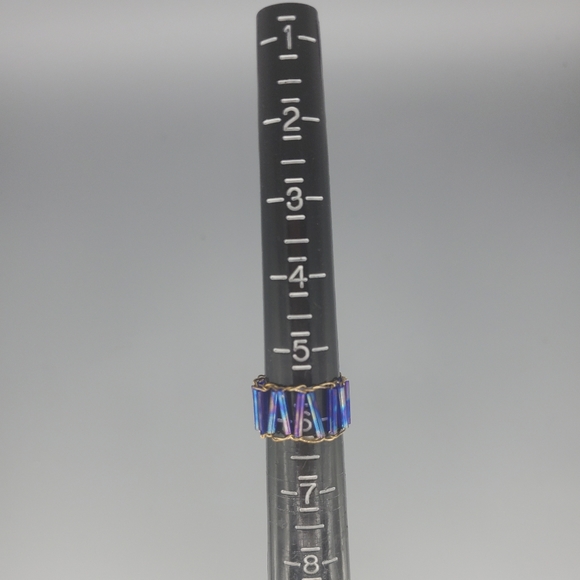 Purple Beaded Handmade Ring - Picture 9 of 9